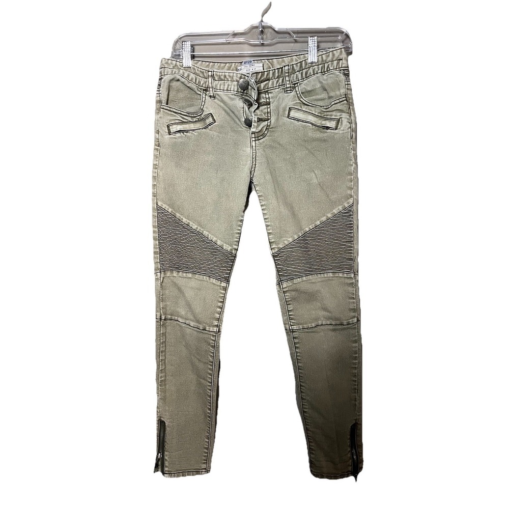 Free‎ People Womens Jeans Seamed Moto Skinny Button Fly Size 27